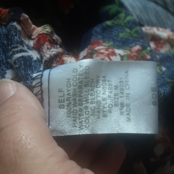 Kori America Navy Fall Floral Dress Sz M - Picture 7 of 7